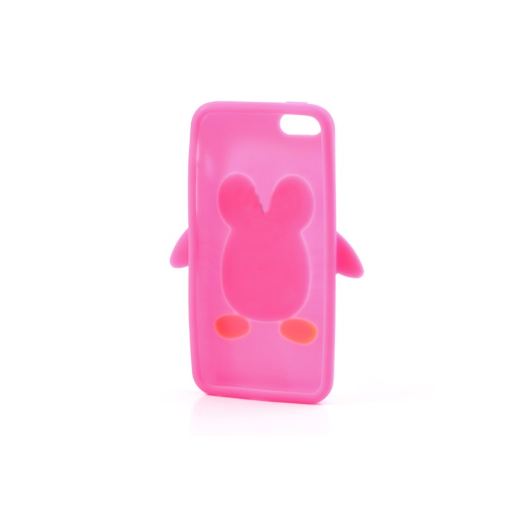 Cute Penguin Silicone Case Shell for iPhone 5c - Rose-5