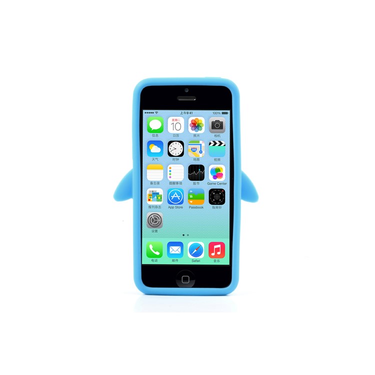 Cute Penguin Silicone Protective Case for iPhone 5c - Baby Blue-2