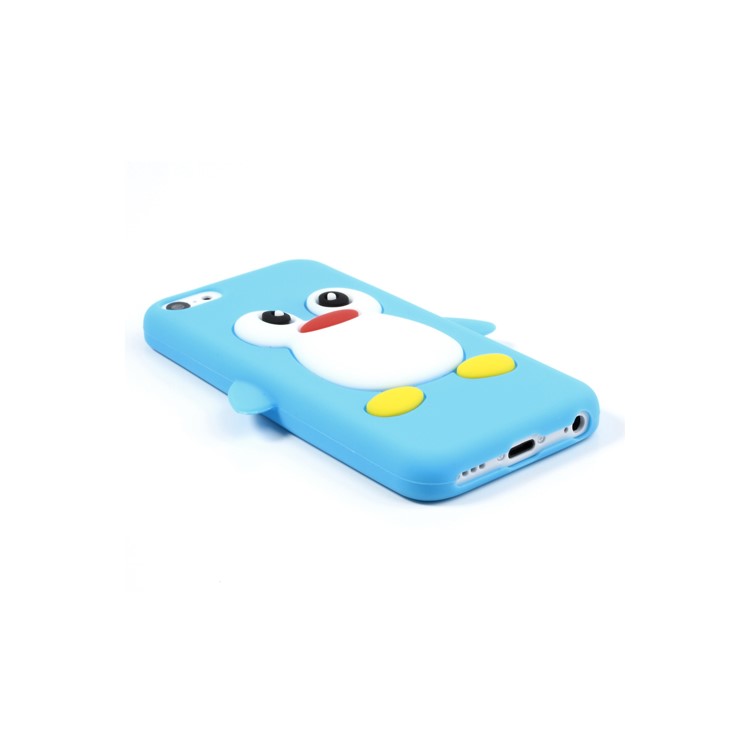 Cute Penguin Silicone Protective Case for iPhone 5c - Baby Blue-3