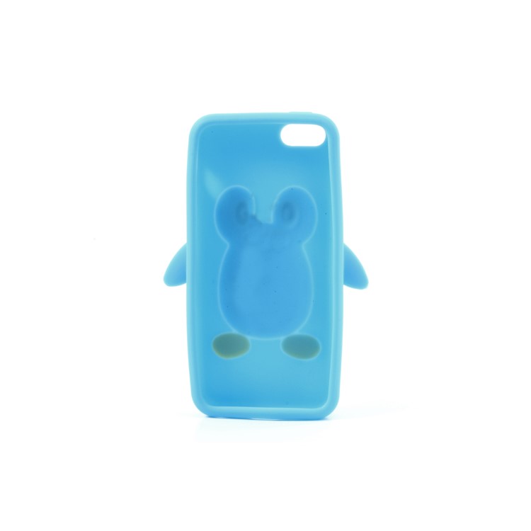 Cute Penguin Silicone Protective Case for iPhone 5c - Baby Blue-5