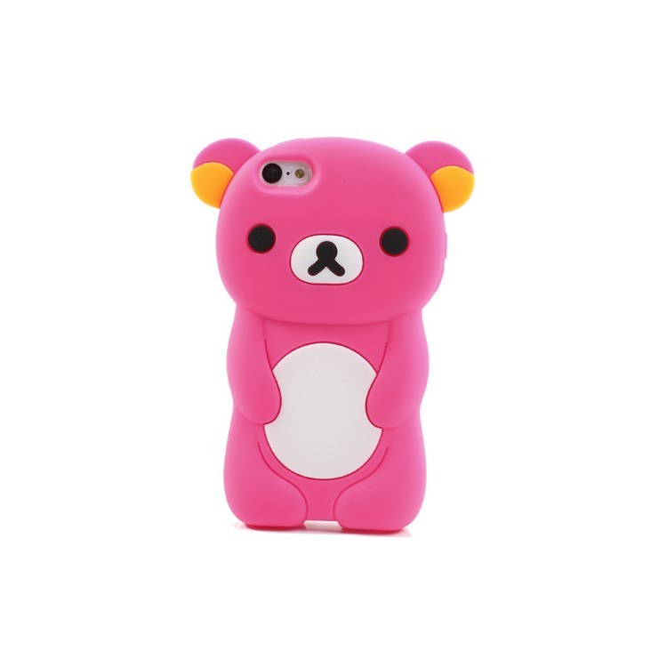 Lovely 3D Bear Silicone Protective Case for iPhone 5c - Rose-1