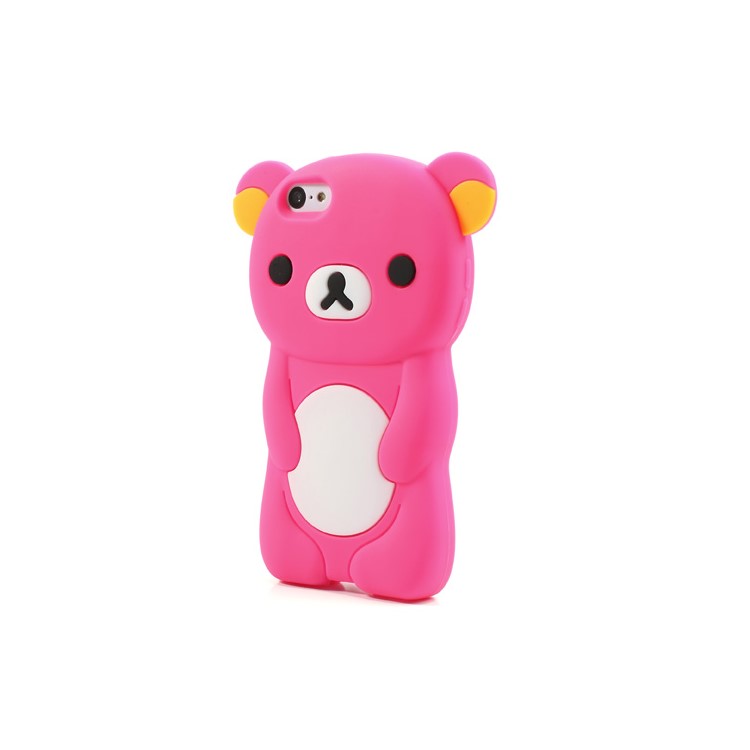 Lovely 3D Bear Silicone Protective Case for iPhone 5c - Rose-2