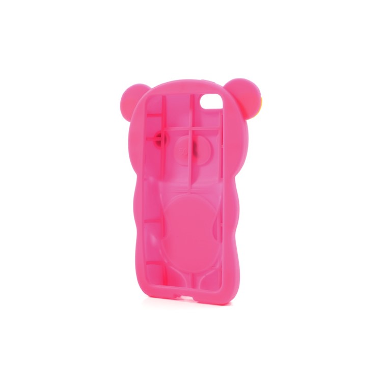 Lovely 3D Bear Silicone Protective Case for iPhone 5c - Rose-4