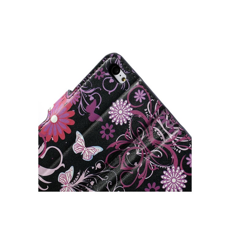 Butterfly & Flower Wallet Leather Case Stand for iPhone 5c-9