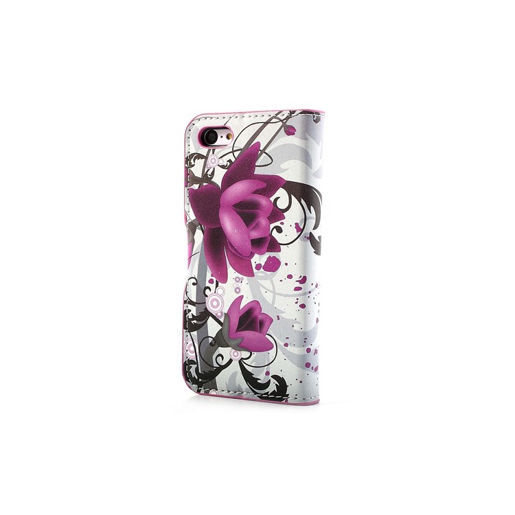 Beautiful Lotus Flower for iPhone 5c Wallet Leather Skin Case-2