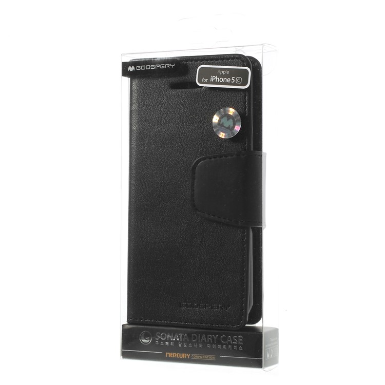 Black Mercury Goospery Sonata Wallet Leather Stand Case for iPhone 5c-11