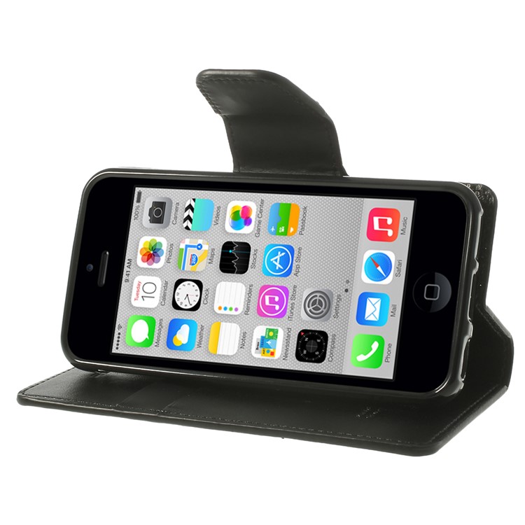 Black Mercury Goospery Sonata Wallet Leather Stand Case for iPhone 5c-4