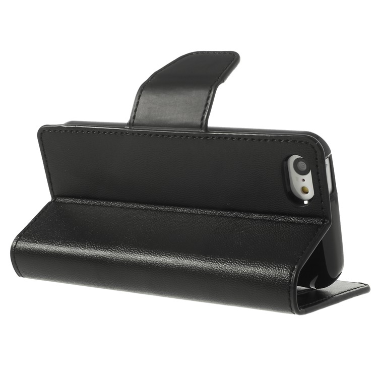 Black Mercury Goospery Sonata Wallet Leather Stand Case for iPhone 5c-5