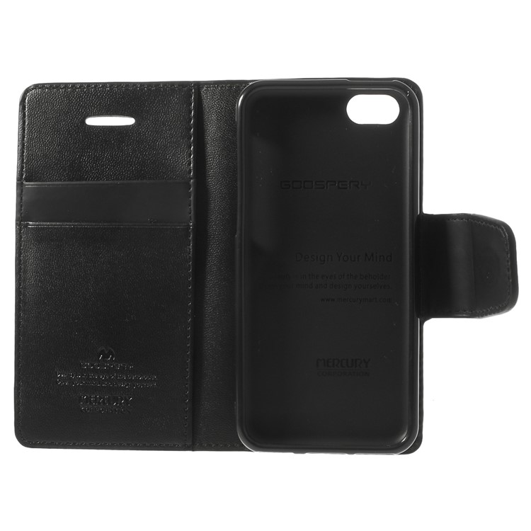 Black Mercury Goospery Sonata Wallet Leather Stand Case for iPhone 5c-7