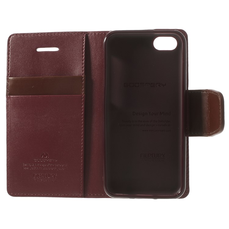 Wine Red Mercury Goospery Sonata Wallet Leather Cover w/ Stand for iPhone 5c-7