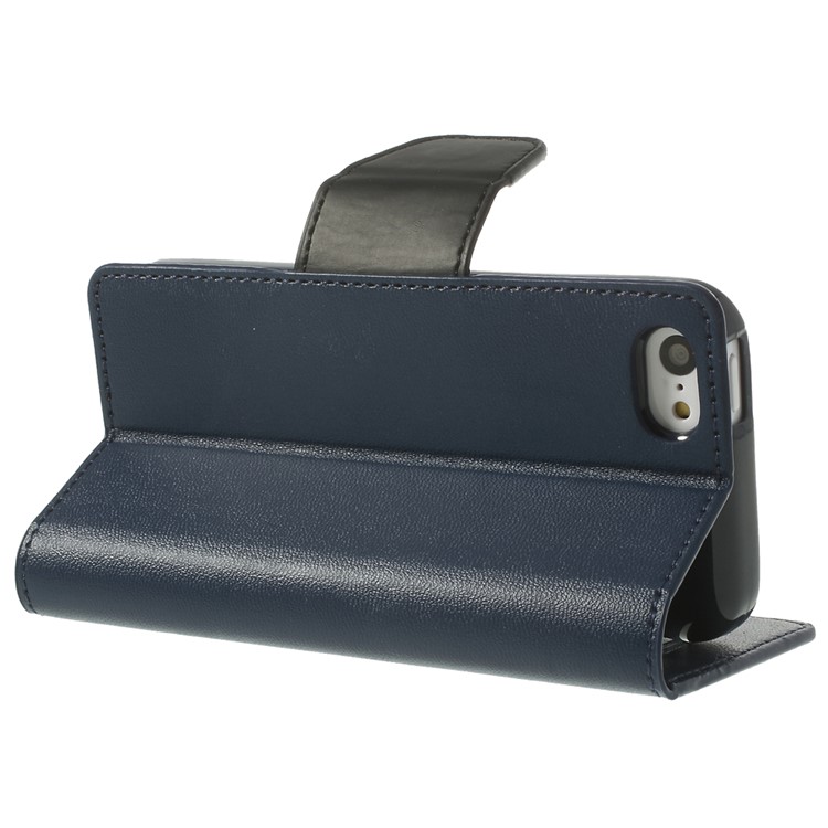 Dark Blue Mercury Goospery Sonata Stand Leather Wallet Cover for iPhone 5c-5