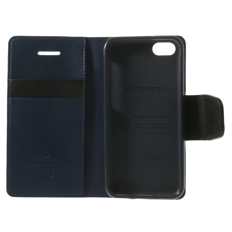 Dark Blue Mercury Goospery Sonata Stand Leather Wallet Cover for iPhone 5c-7