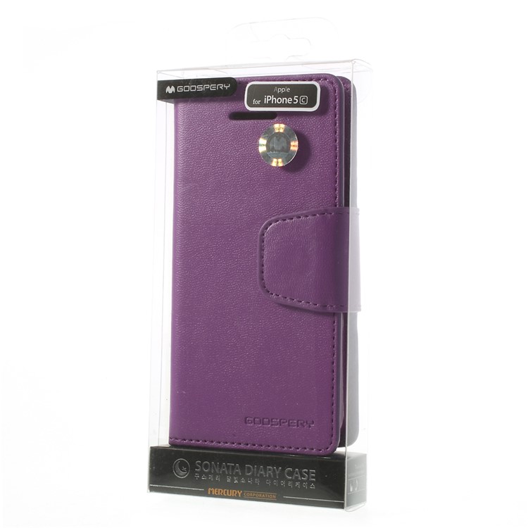 Purple Mercury Goospery Sonata Stand Leather Magnetic Case for iPhone 5c-11