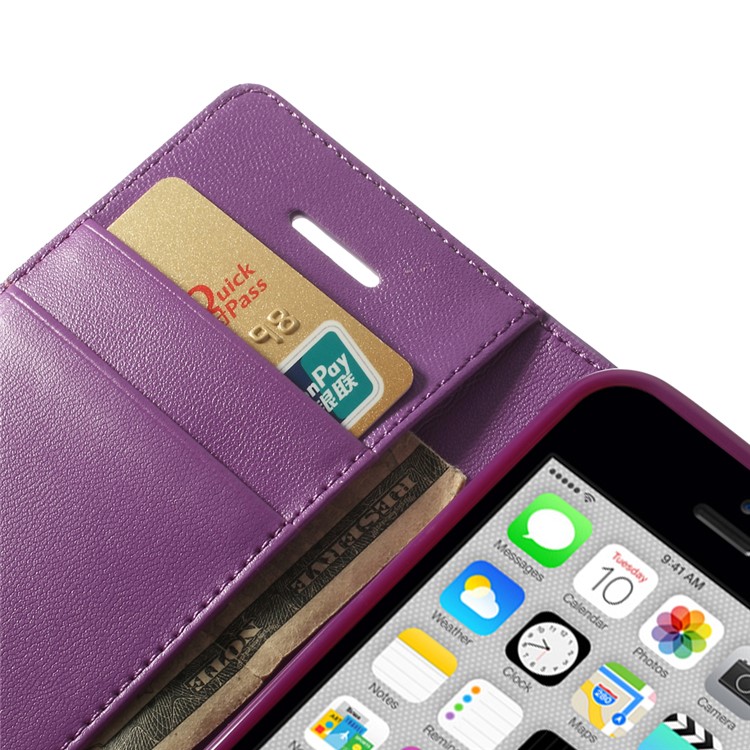 Purple Mercury Goospery Sonata Stand Leather Magnetic Case for iPhone 5c-8
