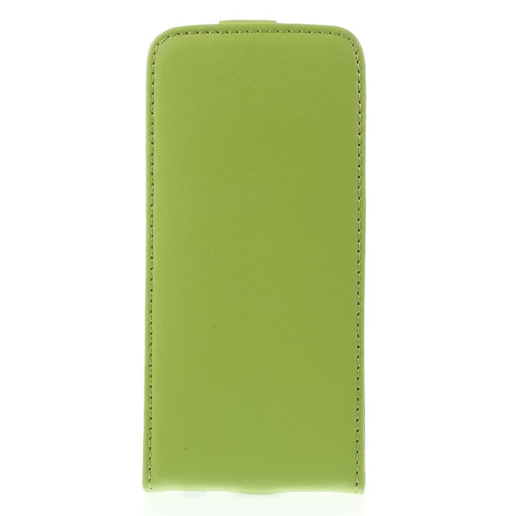 Genuine Split Leather Vertical Flip Magnetic Case for iPhone 5c - Green-4