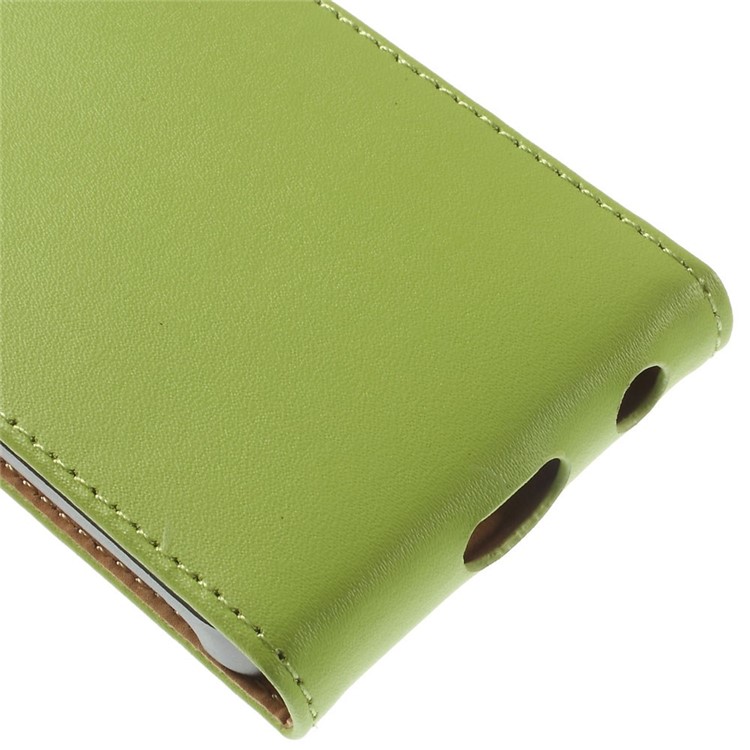 Genuine Split Leather Vertical Flip Magnetic Case for iPhone 5c - Green-8