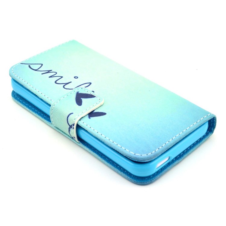 Smile & Heart Protective Stand Wallet Leather Skin Case for iPhone 5c-3