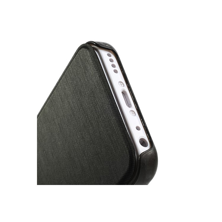 Black Slim Window Leather Flip Case for iPhone 5C-4