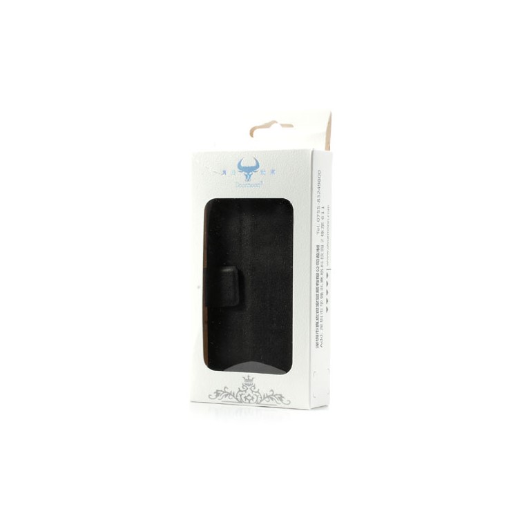 Black Doormoon Wallet Genuine Leather Case with Stand for iPhone 5c-10