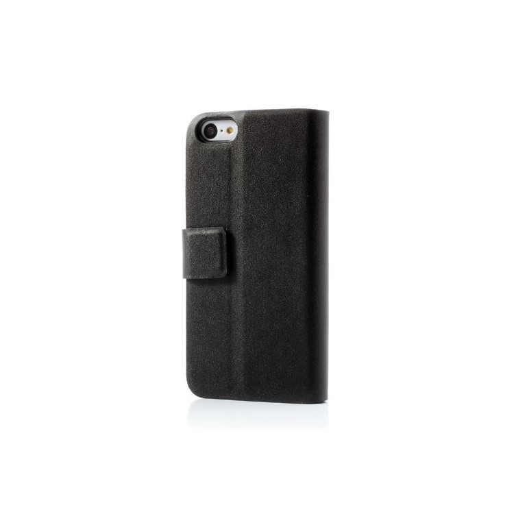 Black Doormoon Wallet Genuine Leather Case with Stand for iPhone 5c-2