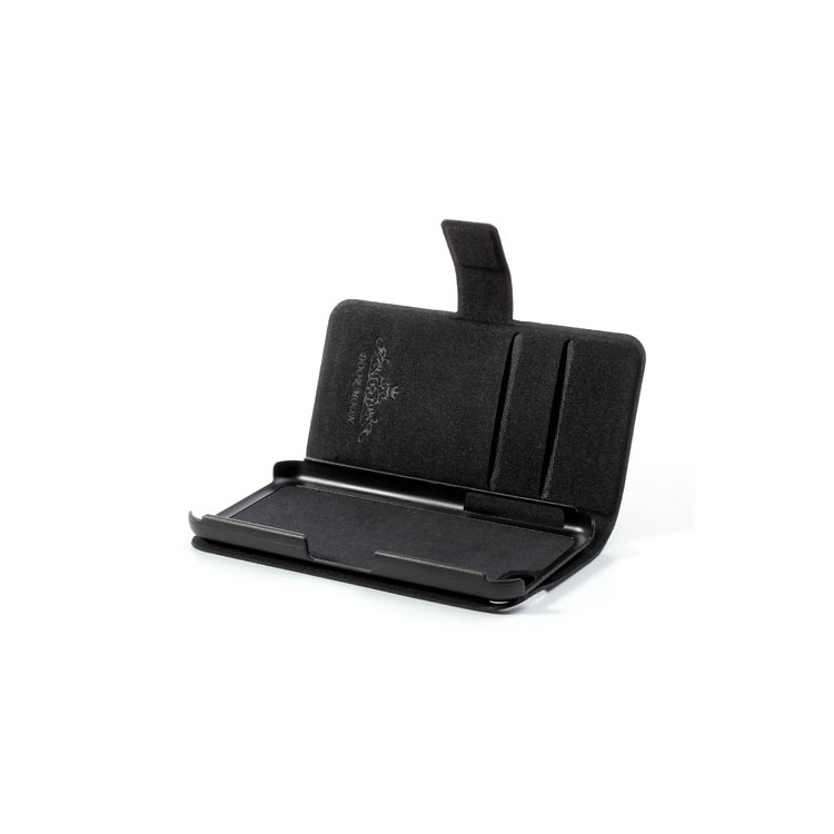 Black Doormoon Wallet Genuine Leather Case with Stand for iPhone 5c-6
