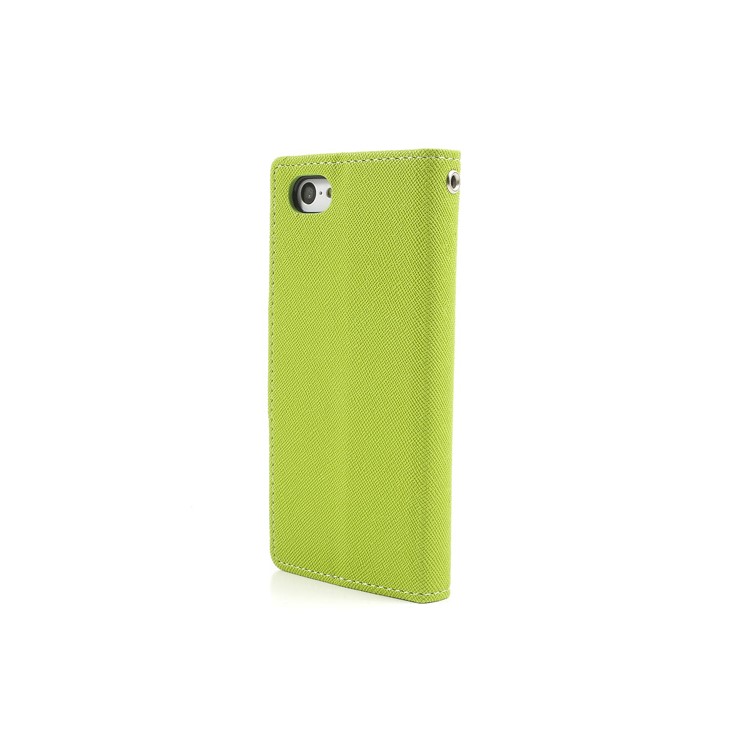 Mercury for iPhone 5c Fancy Diary Leather Case with Stand - Dark Blue / Green-2