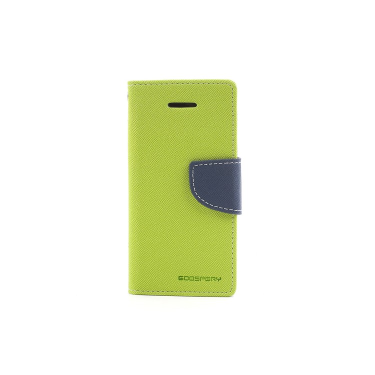 Mercury for iPhone 5c Fancy Diary Leather Case with Stand - Dark Blue / Green-3