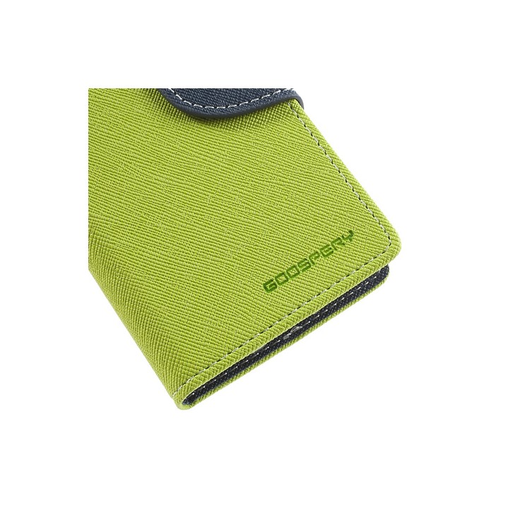 Mercury for iPhone 5c Fancy Diary Leather Case with Stand - Dark Blue / Green-8