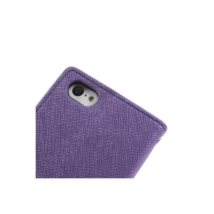 Mercury Fancy Diary Leather Case w/ Wallet & Stand for iPhone 5c - Dark Blue / Purple-9