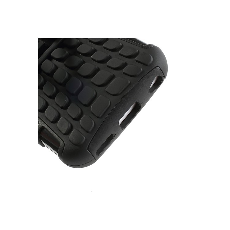 Rugged Anti-slip Plastic & TPU Hybrid Case for iPhone 5C w/ Stand - Black-9