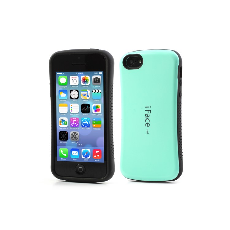 

IFACE MALL Для ПК Iphone 5C Двухслойный Гибридный Корпус TPU - Циан, iPhone 5c