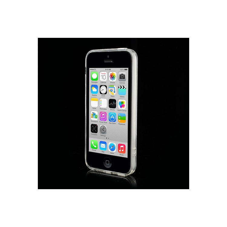 Clear PC Back TPU Frame Hybrid Case for iPhone 5c w/ Dust-proof Plug - Transparent-3