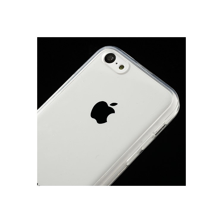 Clear PC Back TPU Frame Hybrid Case for iPhone 5c w/ Dust-proof Plug - Transparent-6