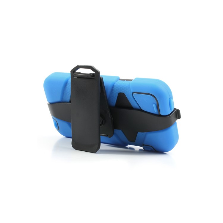 Defender Belt Clip Holster Silicone + PC Combo Case for iPhone 5c - Black / Blue