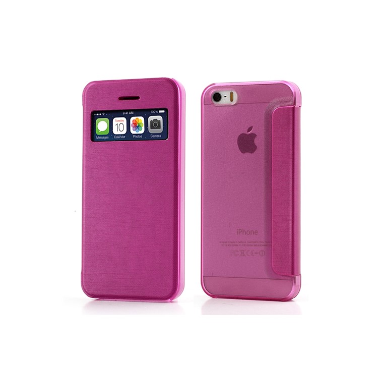 

Rose Slim Window View Leather Flip Case for iPhone SE 5s 5