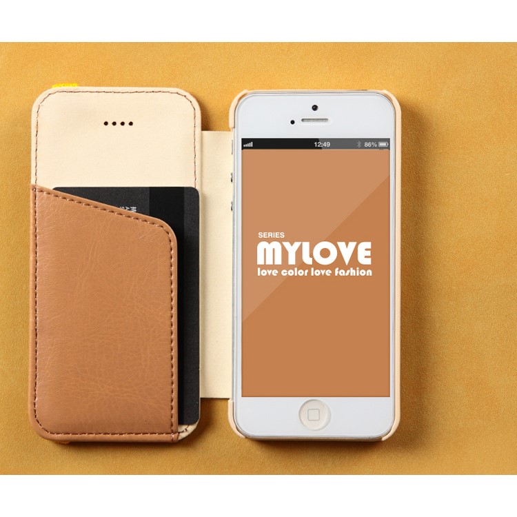 Rose KLD My Love Series PU Leather Wallet Case for iPhone 5s 5