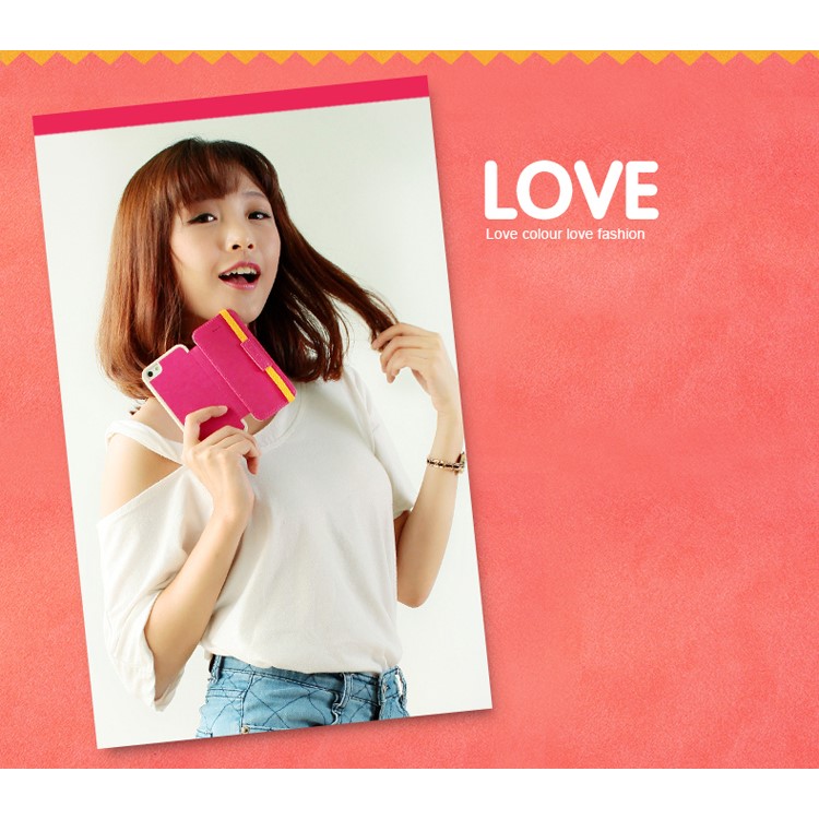 Rose KLD My Love Series PU Leather Wallet Case for iPhone 5s 5