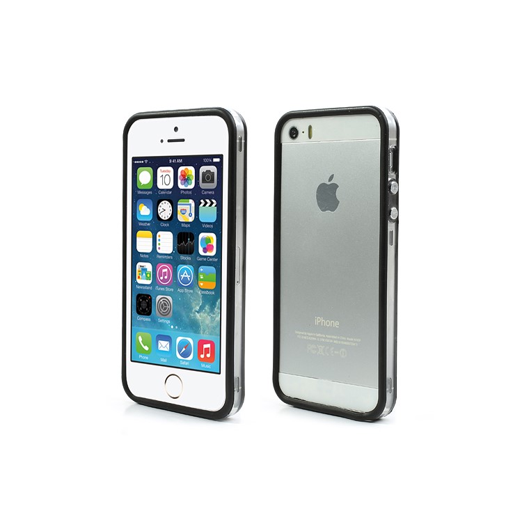 

Backless TPU & PC Hybrid Bumper Frame Case for iPhone SE 5s 5 - Transparent / Black