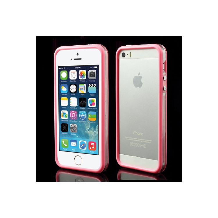 

Combo TPU & PC for iPhone SE 5s 5 Backless Bumper Case Frame - Transparent / Pink