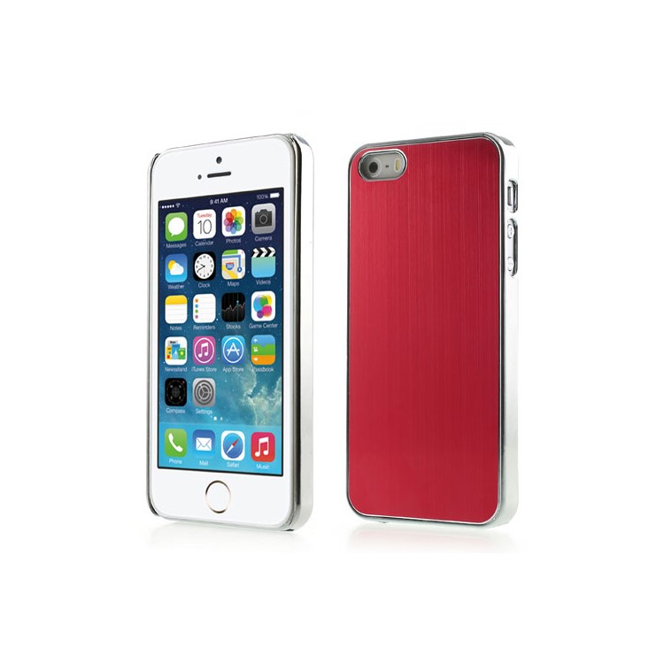 

Red Brushed Aluminum Coated Electroplated Hard Case for iPhone SE 5s 5