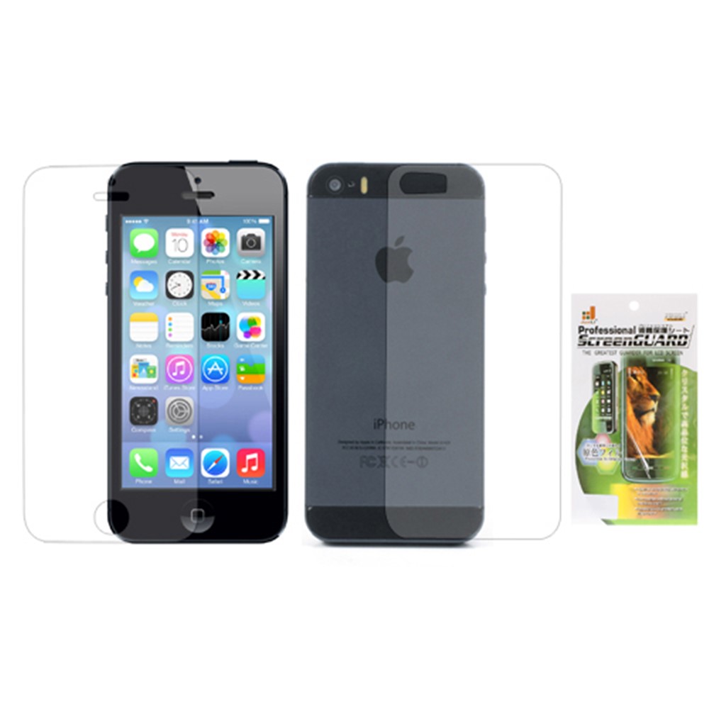 Clear Front & Back Screen Protective Film for iPhone 5S (with Package)-1