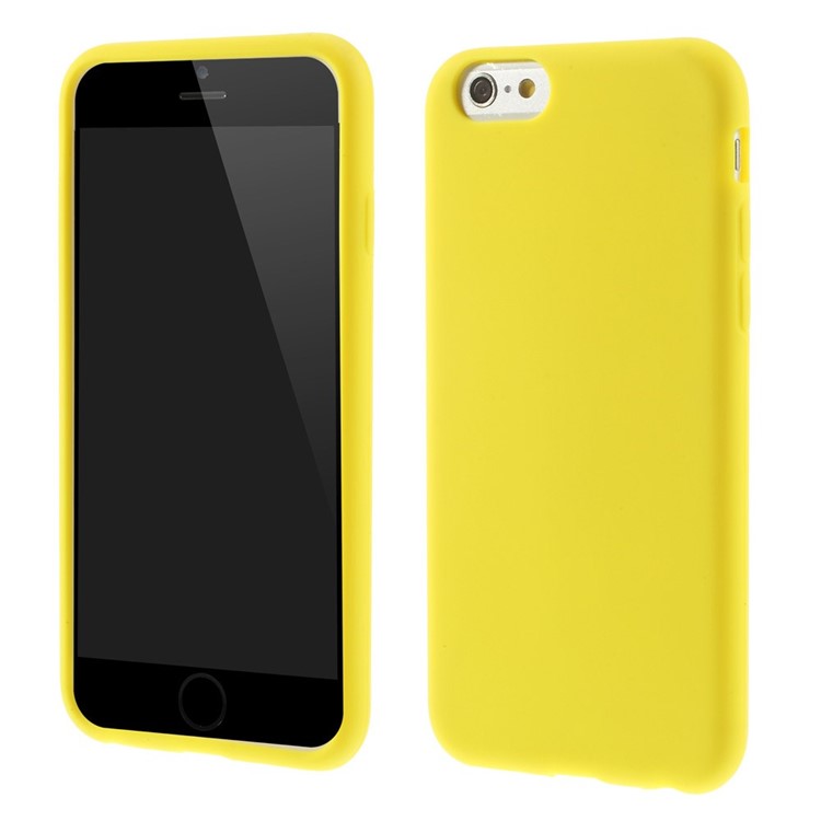 For iPhone 6 4.7 inch Flexible Silicone Gel Case - Yellow-1