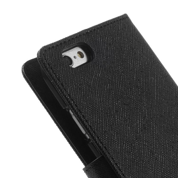 Mercury Goospery Fancy Diary Leather Case with Stand for iPhone 6 4.7 inch - Black-10