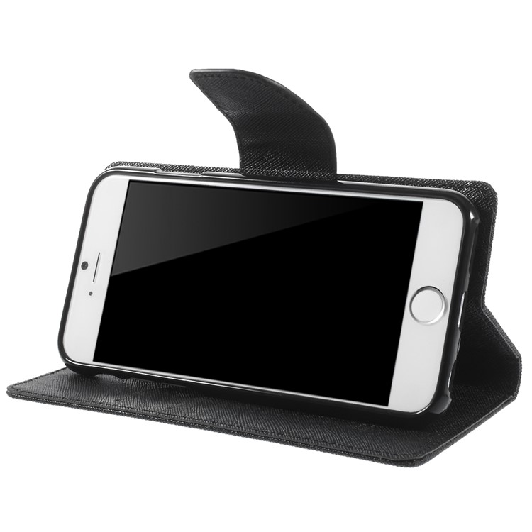 Mercury Goospery Fancy Diary Leather Case with Stand for iPhone 6 4.7 inch - Black-4