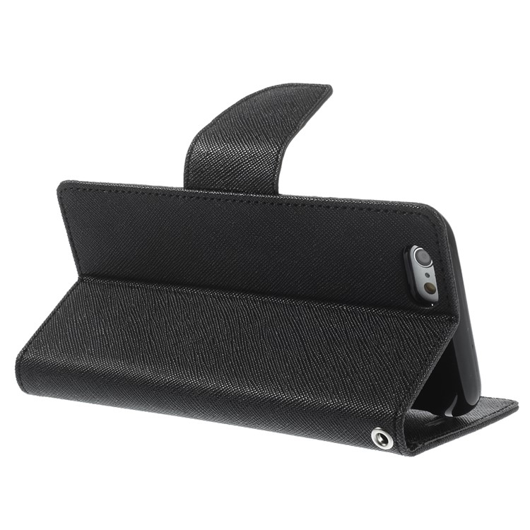 Mercury Goospery Fancy Diary Leather Case with Stand for iPhone 6 4.7 inch - Black-5