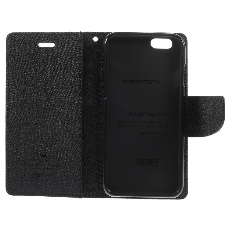 Mercury Goospery Fancy Diary Leather Case with Stand for iPhone 6 4.7 inch - Black-7