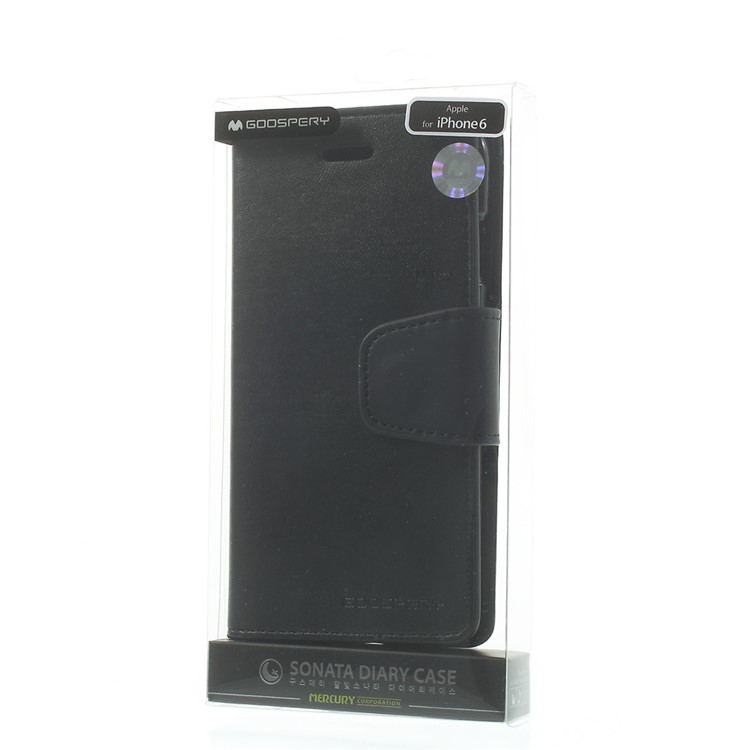 Mercury Goospery Smooth Leather Stand Case for iPhone 6 4.7 inch - Black-11