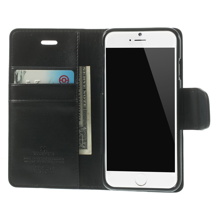 Mercury Goospery Smooth Leather Stand Case for iPhone 6 4.7 inch - Black-5