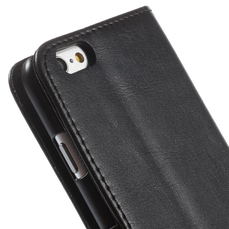 Retro Simulation Leather Wallet Stand Case for iPhone 6 4.7 inch - Black-10