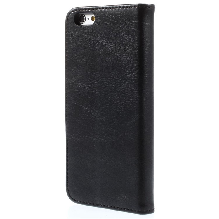 Retro Simulation Leather Wallet Stand Case for iPhone 6 4.7 inch - Black-2